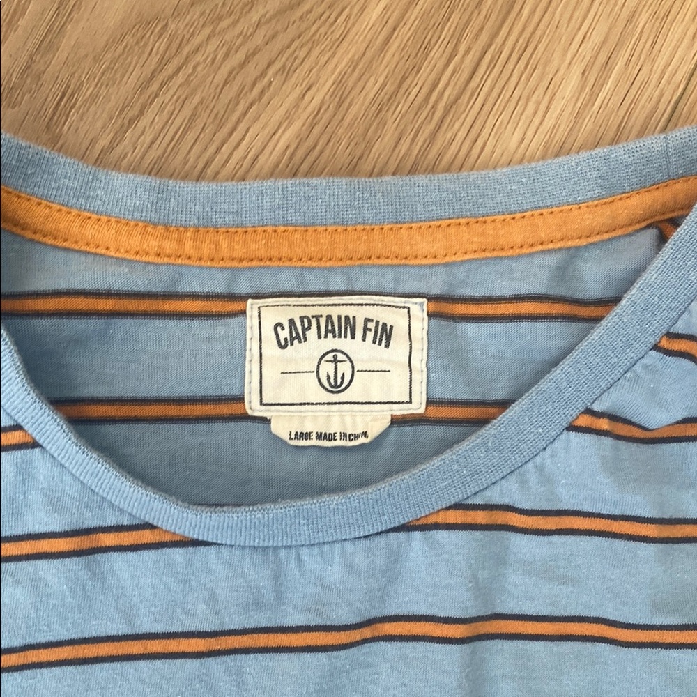 Captain Fin Blue Striped T-Shirt - Picture 2 of 4